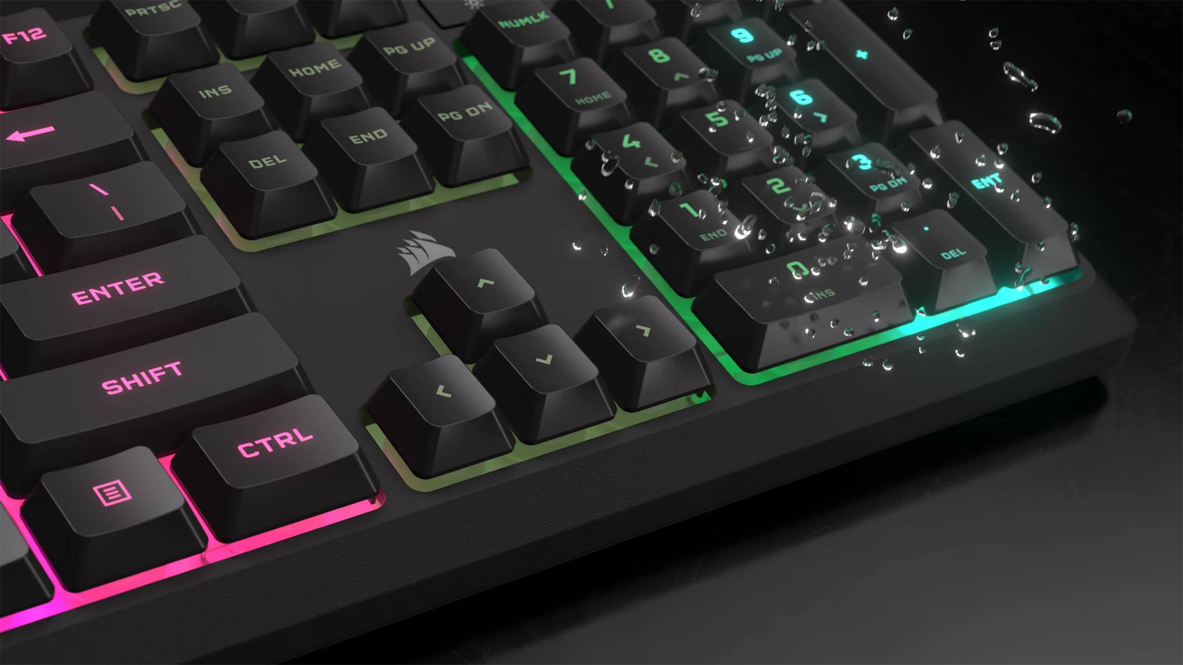 Corsair mechanisch gaming toetsenbord met RGB-verlichting in close-up