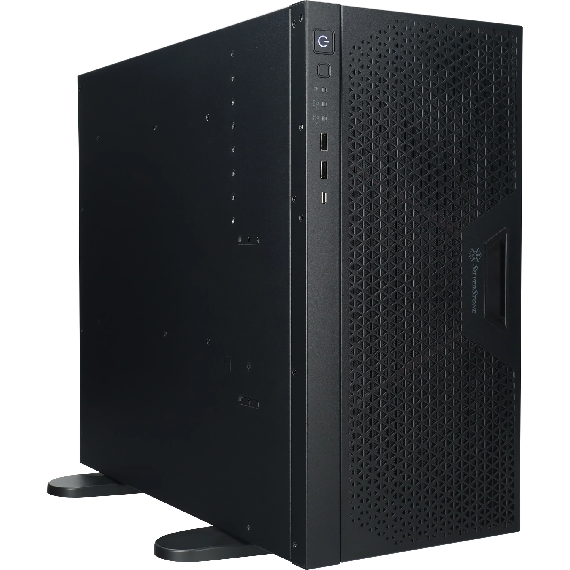 Premium zwarte Lian Li gaming pc met glazen behuizing en RGB-verlichting