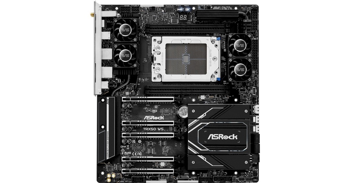 ASRock TRX50 WS socket sTR5 moederbord Zwart, RAID, 2,5Gb-LAN, WLAN, BT ...