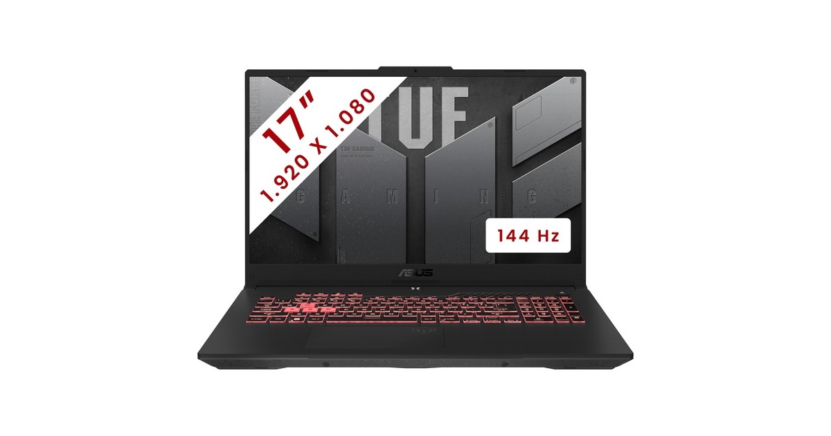 ASUS TUF Gaming A17 (FA707NU-HX023W) 17.3" gaming laptop Grijs | Ryzen ...