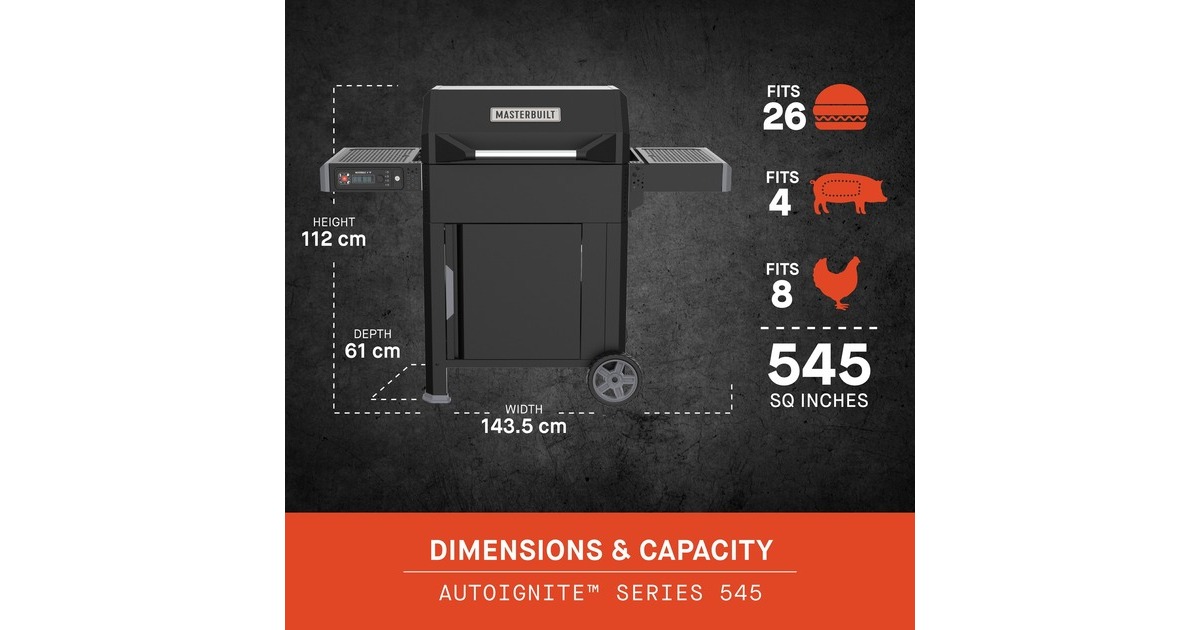 Masterbuilt AutoIgnite Series 545 Digitale houtskoolbarbecue en