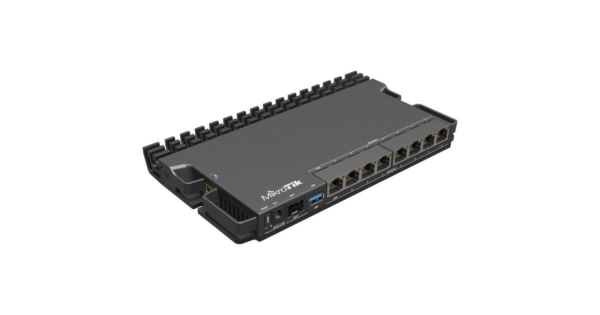 MikroTik Heavy-duty RB5009 router (RB5009UPr+S+IN) Zwart, Marvell ...