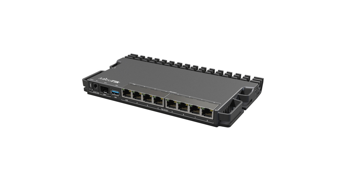 MikroTik Heavy-duty RB5009 router (RB5009UPr+S+IN) Zwart, Marvell ...