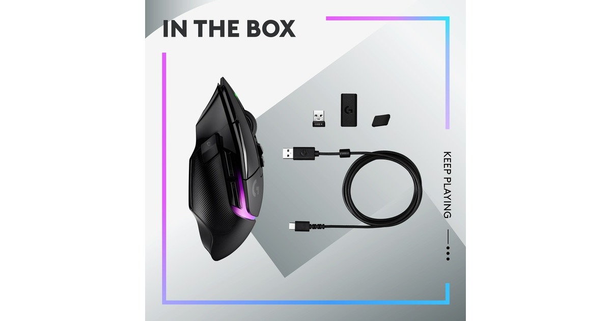 Logitech G G502 X PLUS LIGHTSPEED gaming muis Zwart, 100 - 25.600 dpi ...