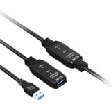 Club 3D USB 3.2 Gen 1 actieve repeaterkabel Zwart, 15 meter