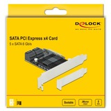 DeLOCK 5-poorts SATA PCI Express x4 Low Profile interface kaart 