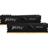 Kingston FURY Beast 32 GB DDR4-3200 (2x 16 GB) werkgeheugen Zwart, KF432C16BBK2/32, XMP 2.0