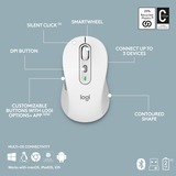 Logitech MK950 Signature Slim draadloze desktopset Wit, US-International lay-out (QWERTY), 400 - 4000 dpi