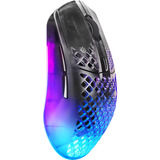 SteelSeries Aerox 3 Wireless Gen 2 gaming muis Zwart/transparant, 26.000 dpi, RGB, 2,4 GHz