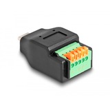DeLOCK USB Type-C male > klemmenblokadapter Zwart