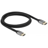 DeLOCK Ultra High Speed HDMI kabel Grijs, 1 meter, 8K 60Hz, 48 Gbps