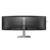 Philips 49B2U5900C 48.8" Curved UltraWide monitor Zwart/zilver, 1x DisplayPort, 2x HDMI, 1x USB-C, 2x USB-A, 1x RJ-45