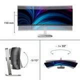 Philips 49B2U5900C 48.8" Curved UltraWide monitor Zwart/zilver, 1x DisplayPort, 2x HDMI, 1x USB-C, 2x USB-A, 1x RJ-45