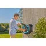 GARDENA 40 m Wand-slangenbox Powerroll XXL slanghaspel Grijs/wit, 40 meter, Accu en oplader inbegrepen, POWER FOR ALL ALLIANCE