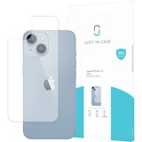 Just in Case iPhone 15 Plus - Back Cover Tempered Glass - Clear screenprotector Transparant