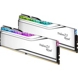 G.Skill 64 GB DR5-6400 Kit werkgeheugen Zilver, F5-6400J3239G32GX2-TR5S? Trident Z Royal, RGB led, XMP 3.0