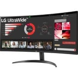 LG UltraWide 34WR50QC-B 34" Curved monitor Zwart, 2x HDMI, 1x DisplayPort, 100 Hz