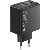 Lenovo Dual USB-C (65W) GaN oplader Zwart, 2x USB-C, Power Delivery