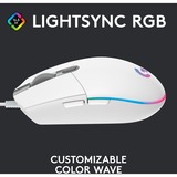 Logitech G203 LIGHTSYNC gaming muis Wit, 200 - 8000 dpi, RGB leds