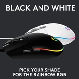 Logitech G203 LIGHTSYNC gaming muis Wit, 200 - 8000 dpi, RGB leds