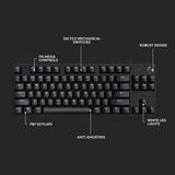 Logitech G413 TKL SE mechanisch gaming toetsenbord Zwart, US-International lay-out (QWERTY), GL Tactile, 80% (TKL)	