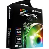 Sharkoon SHARK Disc RGB case fan Transparant, 120 x 120 x 25 mm