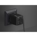 Sitecom 65W GaN Power Delivery oplader met uittrekbare kabel Zwart, 2x USB-C, 1x USB-A