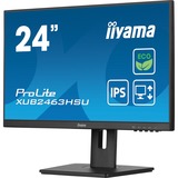 iiyama ProLite XUB2463HSU-B1 23.8" monitor Zwart, 100Hz, HDMI, DisplayPort, USB, Audio, AMD FreeSync