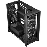 Corsair FRAME 4000D WOOD RS midi tower behuizing Zwart/houtkleur | 2x USB-A | 1x USB-C | RGB | Tempered Glass