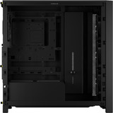 Corsair FRAME 4000D WOOD RS midi tower behuizing Zwart/houtkleur | 2x USB-A | 1x USB-C | RGB | Tempered Glass