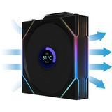 Lian Li UNI FAN TL 120 LCD Wireless RGB case fans Zwart, 3 stuks, 120 x 124 x 28 mm, PWM, 1x 9-pin USB, incl. controller