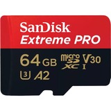 SanDisk Extreme PRO 64 GB microSDXC geheugenkaart UHS-I U3, Class 10, V30, A2, Incl. SD Adapter