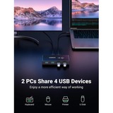 Ugreen USB 3.0 4-Port usb-switch Zwart