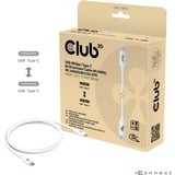 Club 3D Gecertificeerde USB-C kabel Wit, 1,2 meter, 240 W