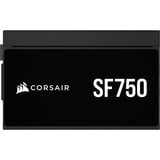 Corsair SF750, 750 Watt voeding  Zwart, 2x PCIe, 1x 12VHPWR, Kabelmanagement