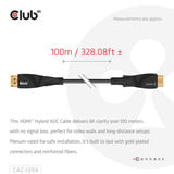 Club 3D Actieve optische HDMI kabel Zwart, 100 meter
