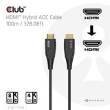 Club 3D HDMI Hybrid AOC Cable 8K60Hz/4K120Hz, 100 m kabel Zwart