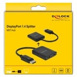 DeLOCK DisplayPort 1.4 naar 2x DisplayPort splitter Zwart