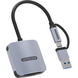 Sitecom USB Kaartlezer USB-C & USB-A Grijs