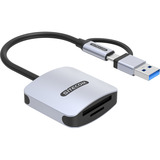 Sitecom USB Kaartlezer USB-C & USB-A Grijs