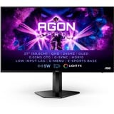 AOC AGON PRO AG276QZD 26.5" gaming monitor Zwart/zilver, 2x HDMI, 2x DisplayPort, 2x USB-A, 240 Hz