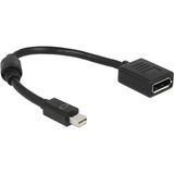 DeLOCK mini-DisplayPort (male) naar DisplayPort (female) adapter Zwart, 15 centimeter