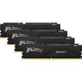 Kingston FURY 128 GB DDR5-5200 (4x 32 GB) Quad-Kit werkgeheugen Zwart, KF552C40BBK4-128, Beast, XMP