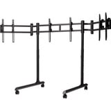 Next Level Racing Round Tube Triple Monitor standaard Zwart