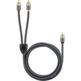 goobay Plus Cinch Y-kabel Zwart/zilver, 5 meter