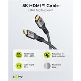 goobay Plus Ultra High-Speed HDMI-kabel Grijs, 0,5 meter