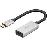 goobay USB-C 4.0 > DisplayPort adapter Zwart/zilver, 0,15 meter, 8K 60Hz