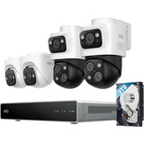 Eufy PoE NVR Security System S4 beveiligingscamera Wit, 2x bullet PTZ cameras + 2x Turret cameras