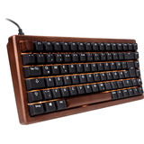 Sharkoon SKILLER SGK50 S3 Wood PBT RGB mechanisch gaming toetsenbord Houtkleur, BE lay-out (AZERTY), Gateron G Pro 3.0 Yellow, 75%, Hot-swappable