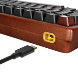Sharkoon SKILLER SGK50 S3 Wood PBT RGB mechanisch gaming toetsenbord Houtkleur, BE lay-out (AZERTY), Gateron G Pro 3.0 Yellow, 75%, Hot-swappable